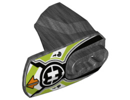 Hero Factory Armor with Ball Joint Socket - Size 4 with Orange Arrows, Lime and White Chevrons, and Hero Factory Logo Pattern: {титаниево метален}