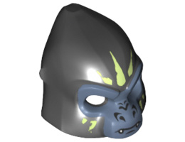 Minifigure, Headgear Mask Gorilla with Gray Face and Light Yellow Face Paint, Closed Mouth Pattern: {черен}