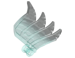 Hero Factory Wing, Feathered with Axle Hole and Marbled Trans-Light Blue Pattern: {бял}