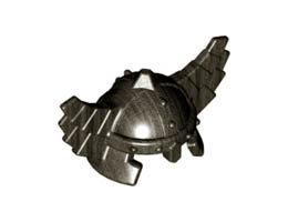 Minifigure, Headgear Helmet with Wings: {титаниево метален}