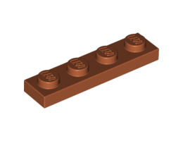Плочка 1X4 : {тъмно оранжев}