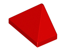 Крайна плочка ръб на покрив 1X2/45°: {ярко червен}