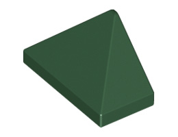 Крайна плочка ръб на покрив 1X2/45°: {земно зелен}
