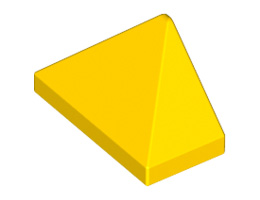 Крайна плочка ръб на покрив 1X2/45° : {ярко жълт}
