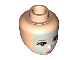 Mini Doll, Head Friends with Light Blue Eyes, Pink Lips and Light Aqua Beauty Mask Pattern: {светло нуга}
