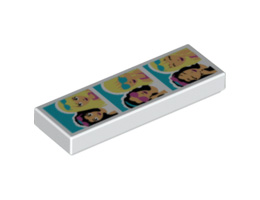 Tile 1 x 3 with Friends Photo Booth Pattern: {бял}