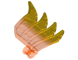 Hero Factory Wing, Feathered with Axle Hole and Marbled Trans-Yellow Pattern: {прозрачно ярко оранжев}