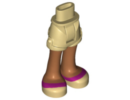 Mini Doll Friends Hips and Shorts, Medium Nougat Legs and Magenta Stripe on Tan Shoes Pattern: {тухлено жълт}