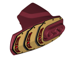 Hero Factory Armor with Ball Joint Socket - Size 5 with Gold Armor Pattern: {нов тъмно червен}