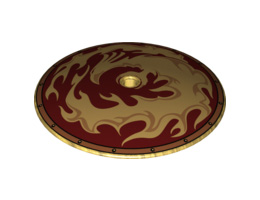 Dish 9 x 9 Inverted (Radar) with Gold Phoenix and Flames Pattern: {топло златист}