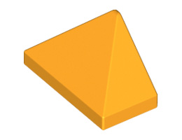 Крайна плочка ръб на покрив 1X2/45°: {огнено жълто-оранжев}