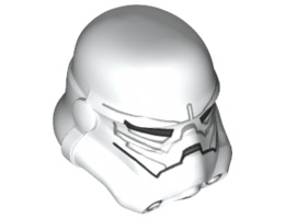Minifigure, Headgear Helmet SW Stormtrooper, 2 Chin Holes, Dark Bluish Gray and Light Bluish Gray Pattern (Jek-14): {бял}