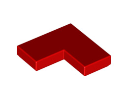 Плоска ъглова плочка 1X2x2: {ярко червен}