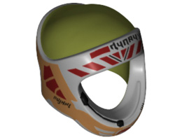Minifigure, Headgear Helmet SW Rebel with Gray Squadron B-wing Pilot Pattern: {умерено каменно сив}