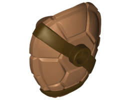 Minifigure, Turtle Shell with Stud with Dark Brown Horizontal and Diagonal Belt Pattern: {умерен нуга}