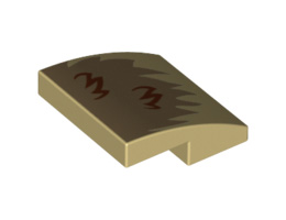 Slope, Curved 2 x 2 with Dark Tan Fur Pattern: {тухлено жълт}