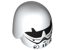 Minifigure, Headgear Helmet SW Rebel Cadet with Black Goggles Pattern: {бял}
