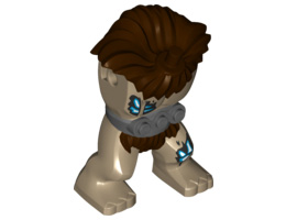 Body Giant, Mammoth with 3 Studs and Reddish Brown Mane Pattern: {пясъчно жълт}