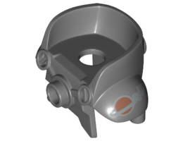 Minifigure, Armor Space with Shoulder Protection with Silver and Copper Classic Space Logo with Drill on Left Shoulder Pattern: {тъмно каменно сив}