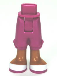 Mini Doll Friends Hips and Cropped Trousers, Medium Nougat Legs and White Shoes Pattern : {ярко червеникаво-виолетов}
