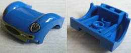 Vehicle, Mudguard 3 x 4 x 1 2/3 Curved Fenders with Headlights, Grille and Yellow Bumper Pattern: {ярко син}