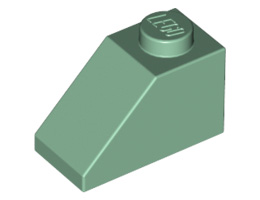 Покривна плочка 1X2/45° : {пясъчно зелен}