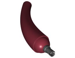 Dinosaur Tail / Neck Base Section with Black Technic Pin : {нов тъмно червен}