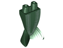 Tail, Merman / Mermaid with Silver Scales Pattern : {земно зелен}