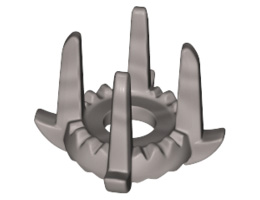 Minifigure, Headgear Crown with 4 Tall Spikes: {сребърно метален}