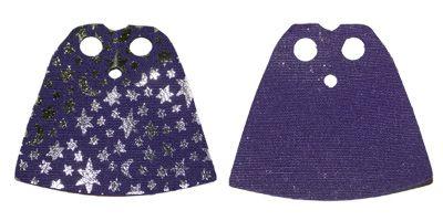 Minifigure, Cape Cloth, Standard with Iridescent Stars and Moons Pattern: {светло виолетов}