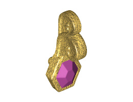 Minifigure, Turban Pin with Jewel Purple Pattern : {топло златист}