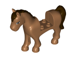 Horse with 2 x 2 Cutout, Brown Eyes, Dark Brown Mane and Tail Pattern : {умерен нуга}