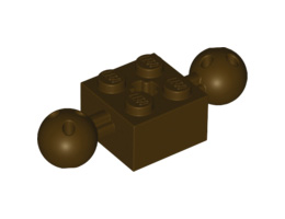 Тухличка 2X2 с 2 топчета O 10,2: {тъмно кафяв}