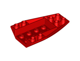 Тухличка 4 x 6 с извивка, инверсна: {ярко червен}