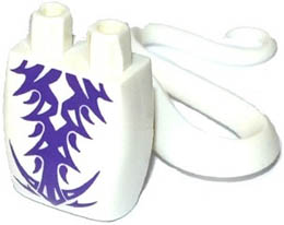 Lower Body with Tail, Dark Purple Tribal Tattoos Pattern: {бял}