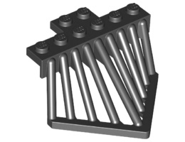 Plate, Modified 2 x 6 with Sloped Bars (Cow Catcher) : {черен}