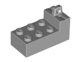 Hinge Brick 2 x 4 Locking with 1 Finger on Top at One End: {умерено каменно сив}