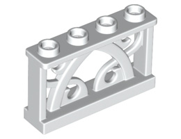 Железна ограда 1X4x2 с 4 стъда: {бял}