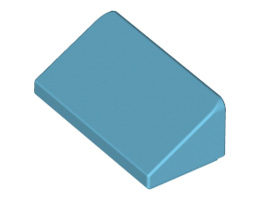Покривна плочка 1X2x2/3: {умерено небесносин}