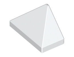 Крайна плочка ръб на покрив 1X2/45°: {бял}