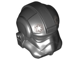 Minifigure, Headgear Helmet SW Stormtrooper Type 2, TIE Fighter Pilot Pattern (Rebels Cartoon Style): {черен}