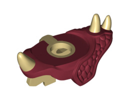 Minifigure, Armor Shoulder Pads with 3 Spikes and Spine with Dark Red Pads Pattern: {тухлено жълт}