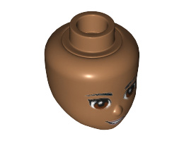 Mini Doll, Head Friends with Brown Eyes, Bright Pink Lips and Open Mouth Pattern: {умерен нуга}