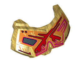 Large Figure Chest Armor Small with Red and Orange Pattern: {топло златист}