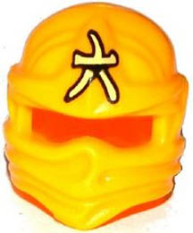 Minifigure, Headgear Ninjago Wrap with Bright Light Yellow Ninjago Logogram 'Amber' Pattern (Skylor): {огнено жълто-оранжев}