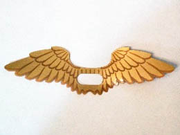 Minifigure, Wings Extended with Center Opening and Gold Feathers Pattern: {прозрачен}