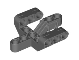 Technic, Liftarm 5 x 6 x 2 Perpendicular Fork 3 Fingers: {тъмно каменно сив}