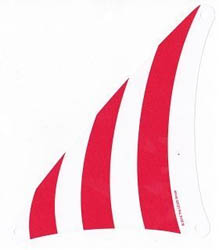 Cloth Sail Triangular 18 x 20 with Red Stripes Pattern: {бял}