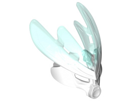 Bionicle Mask Protector with Marbled Trans-Light Blue Pattern (Protector Mask of Ice): {бял}