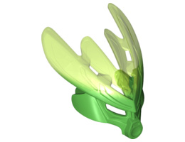 Bionicle Mask Protector with Marbled Trans-Bright Green Pattern (Protector Mask of Jungle): {ярко зелен}
